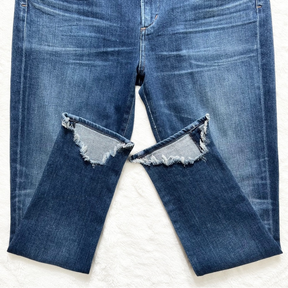 Citizens of Humanity Sharkbite Distressed Fringe Hem High Waist Skinny Jeans - Picture 9 of 12